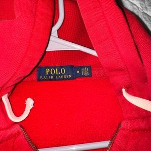 Red polo hoodie